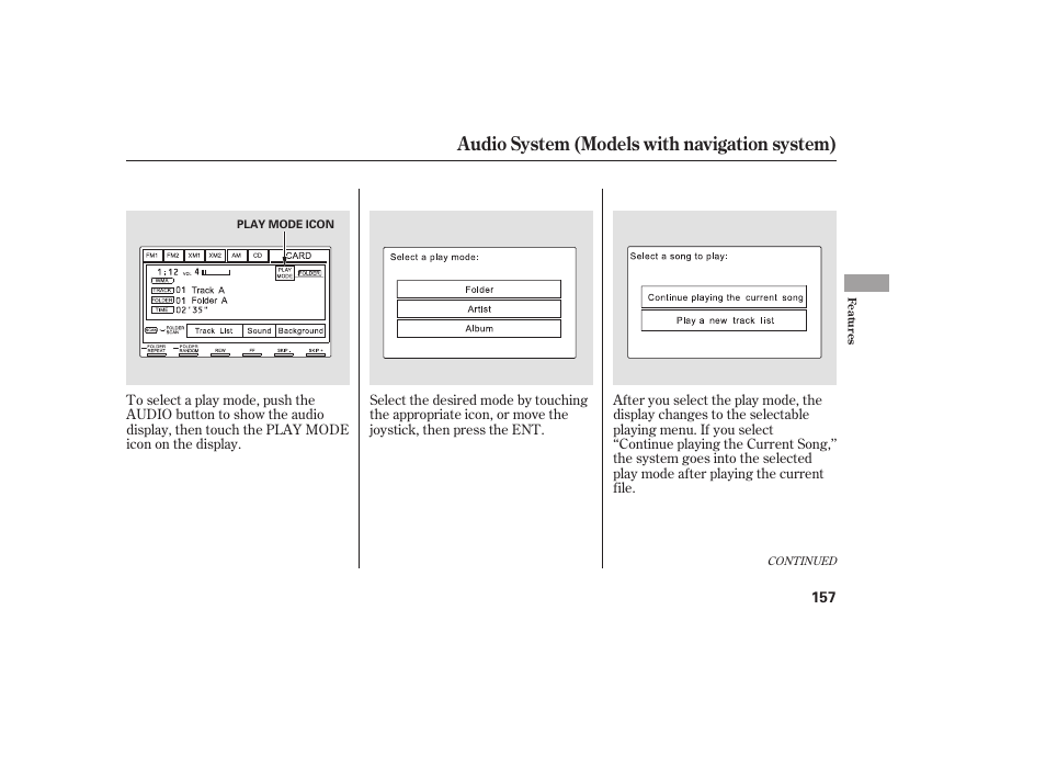 Audio system (models with navigation system) | HONDA 2008 honda civic User Manual | Page 163 / 326