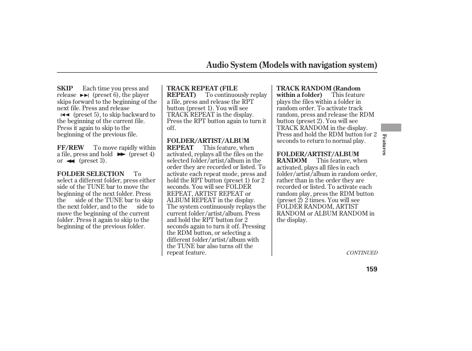 Audio system (models with navigation system) | HONDA 2008 honda civic User Manual | Page 165 / 326