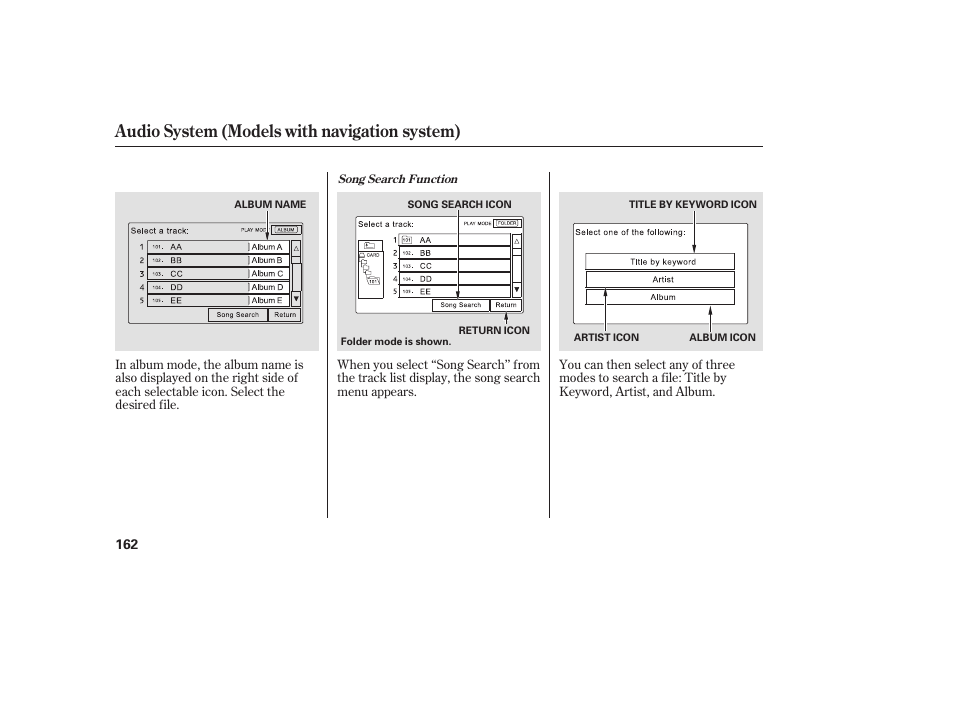 Audio system (models with navigation system) | HONDA 2008 honda civic User Manual | Page 168 / 326