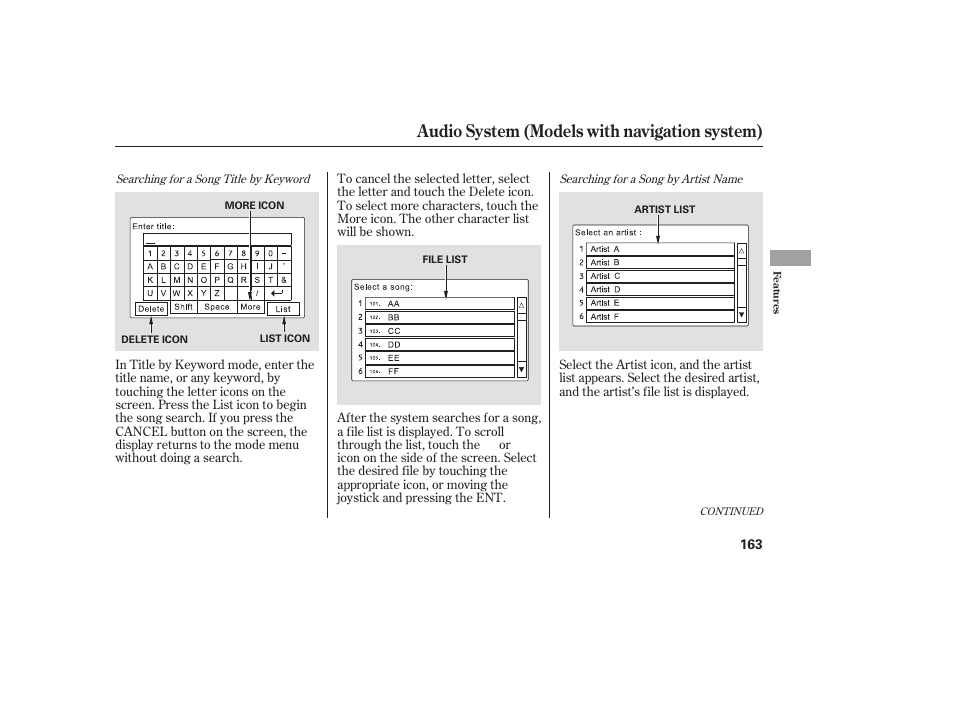 Audio system (models with navigation system) | HONDA 2008 honda civic User Manual | Page 169 / 326