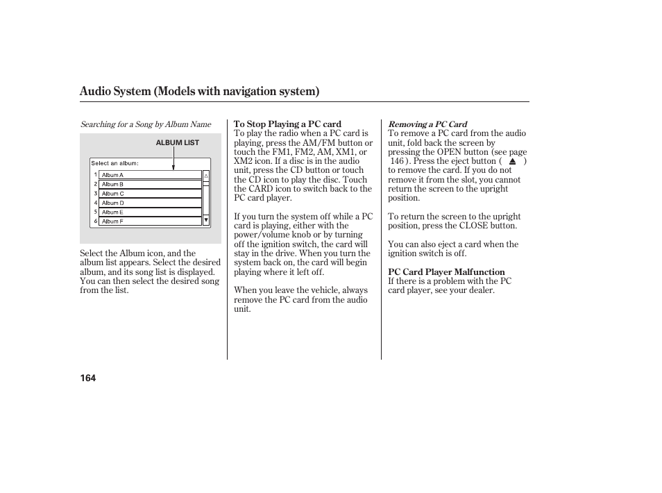 Audio system (models with navigation system) | HONDA 2008 honda civic User Manual | Page 170 / 326