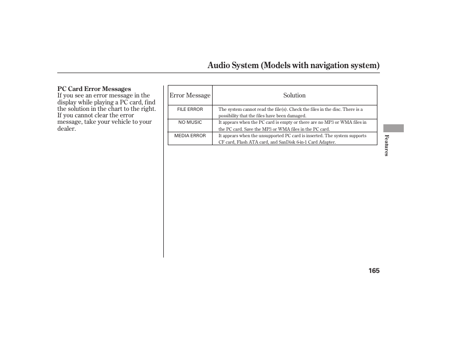 Audio system (models with navigation system) | HONDA 2008 honda civic User Manual | Page 171 / 326