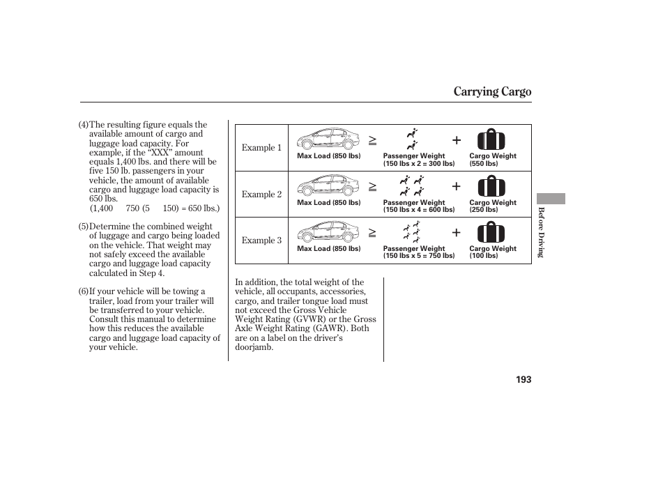 Carrying cargo | HONDA 2008 honda civic User Manual | Page 199 / 326