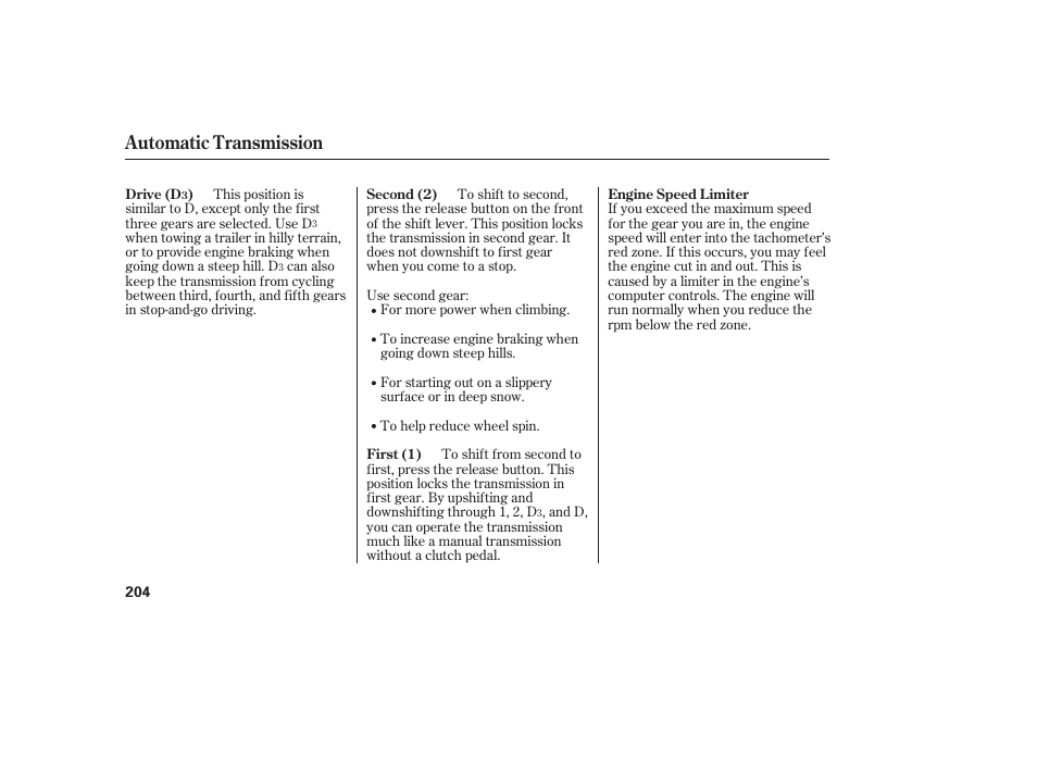 Automatic transmission | HONDA 2008 honda civic User Manual | Page 210 / 326