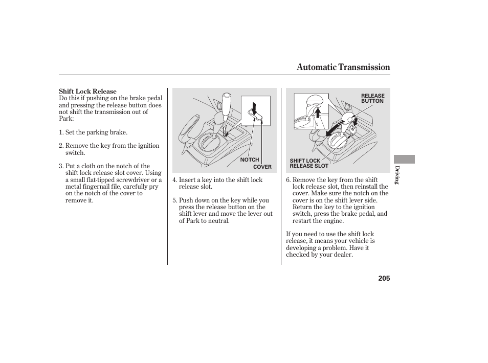 Automatic transmission | HONDA 2008 honda civic User Manual | Page 211 / 326