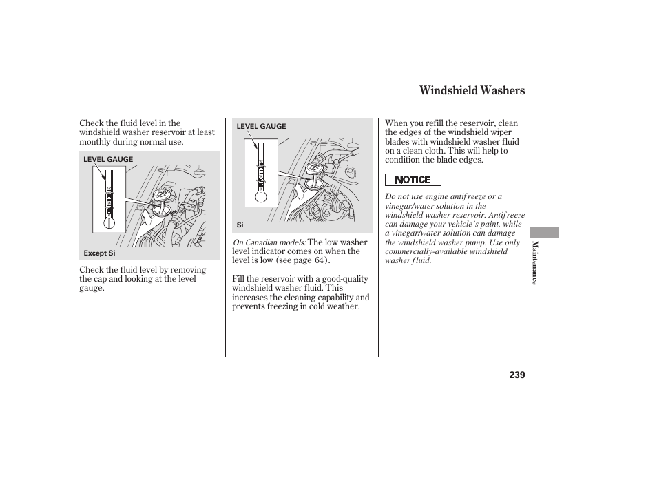 Windshield washers | HONDA 2008 honda civic User Manual | Page 245 / 326