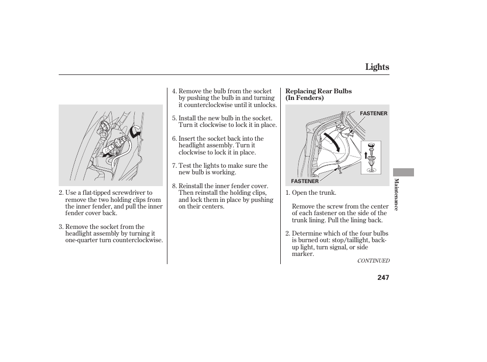 Lights | HONDA 2008 honda civic User Manual | Page 253 / 326