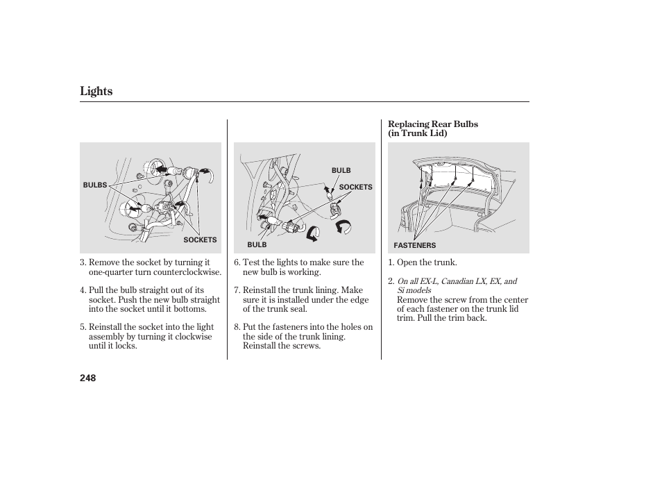 Lights | HONDA 2008 honda civic User Manual | Page 254 / 326