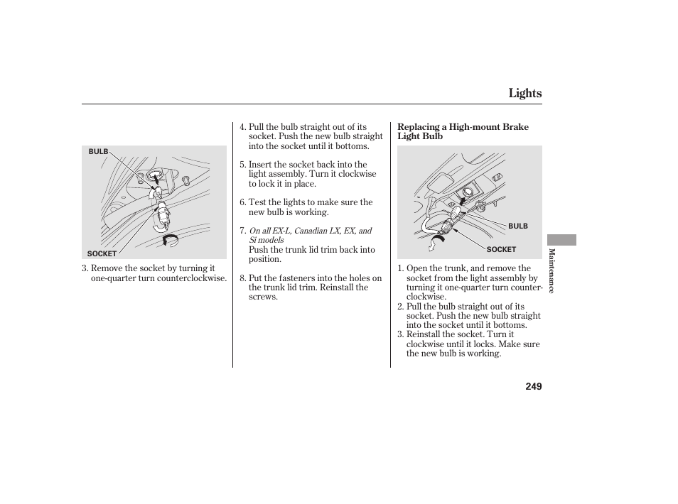 Lights | HONDA 2008 honda civic User Manual | Page 255 / 326