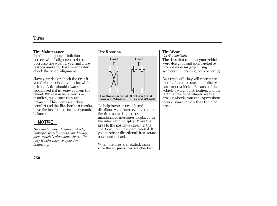 Tires | HONDA 2008 honda civic User Manual | Page 264 / 326