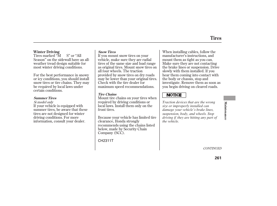 Tires | HONDA 2008 honda civic User Manual | Page 267 / 326