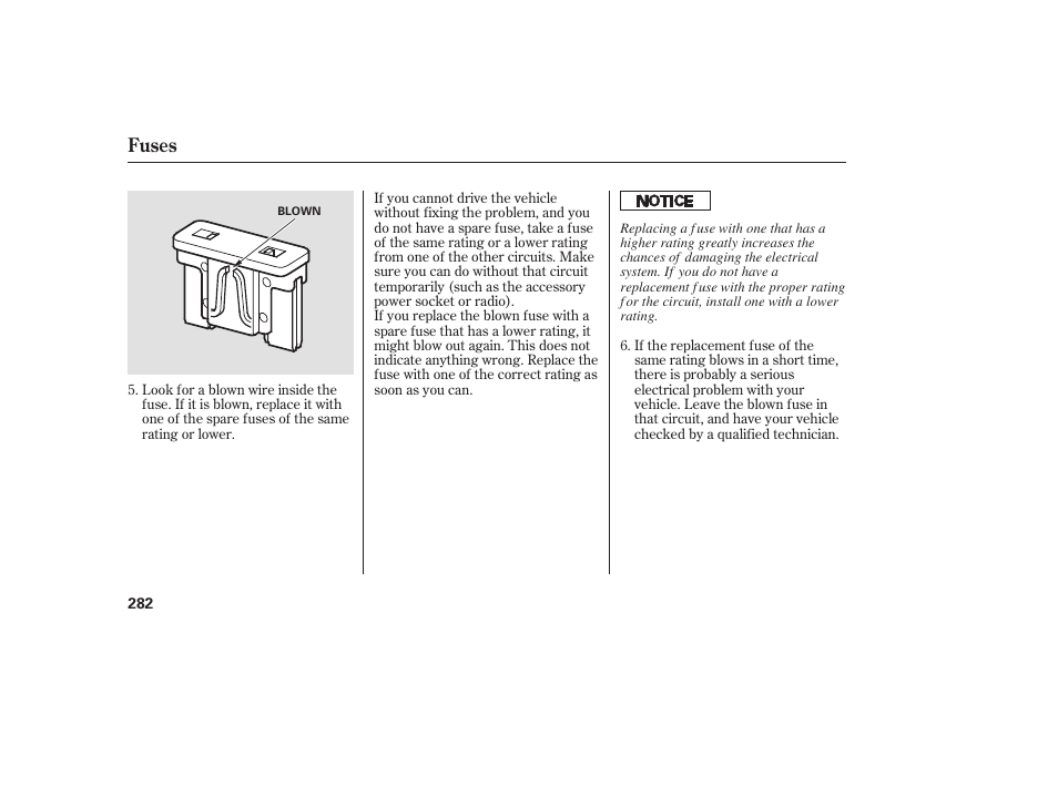 Fuses | HONDA 2008 honda civic User Manual | Page 288 / 326