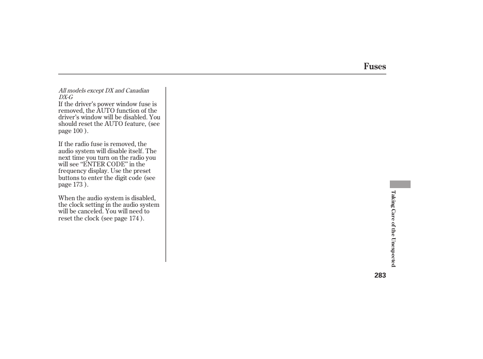 Fuses | HONDA 2008 honda civic User Manual | Page 289 / 326