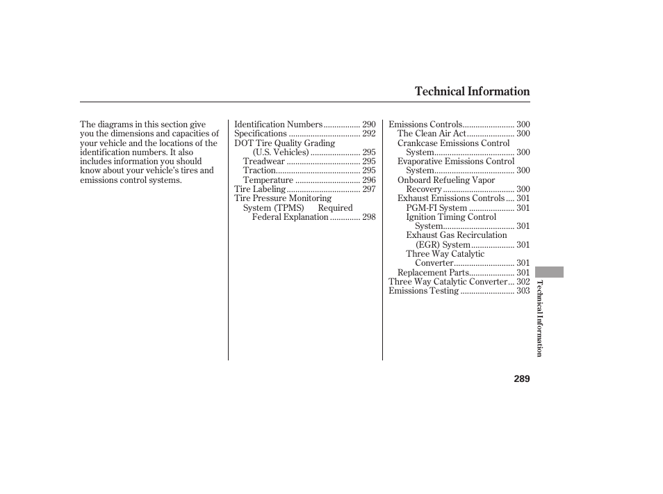 Technical information | HONDA 2008 honda civic User Manual | Page 295 / 326