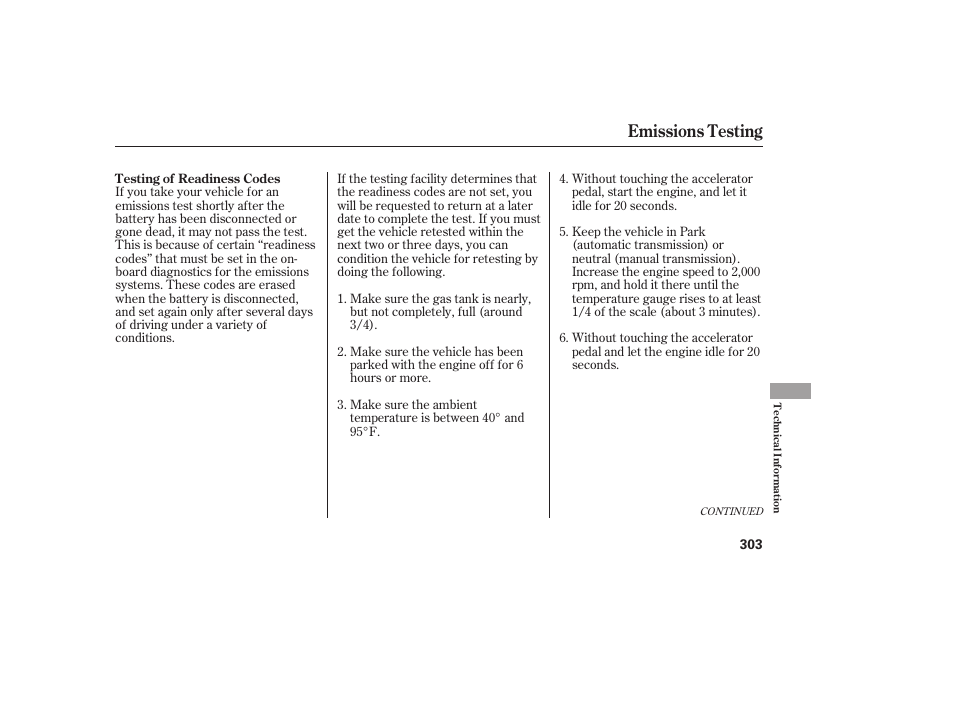 Emissions testing | HONDA 2008 honda civic User Manual | Page 309 / 326