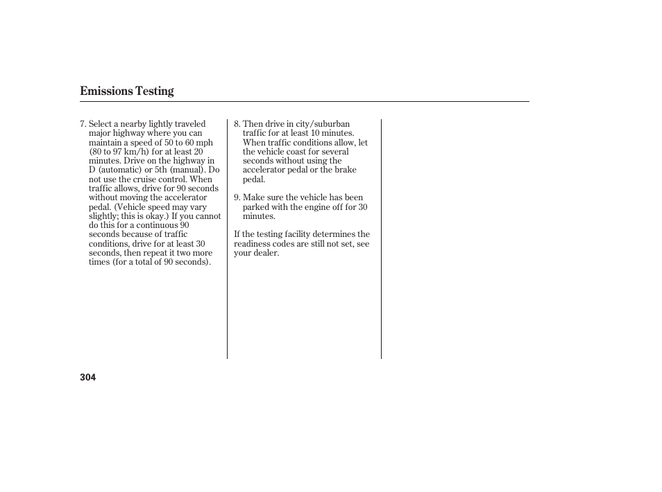 Emissions testing | HONDA 2008 honda civic User Manual | Page 310 / 326