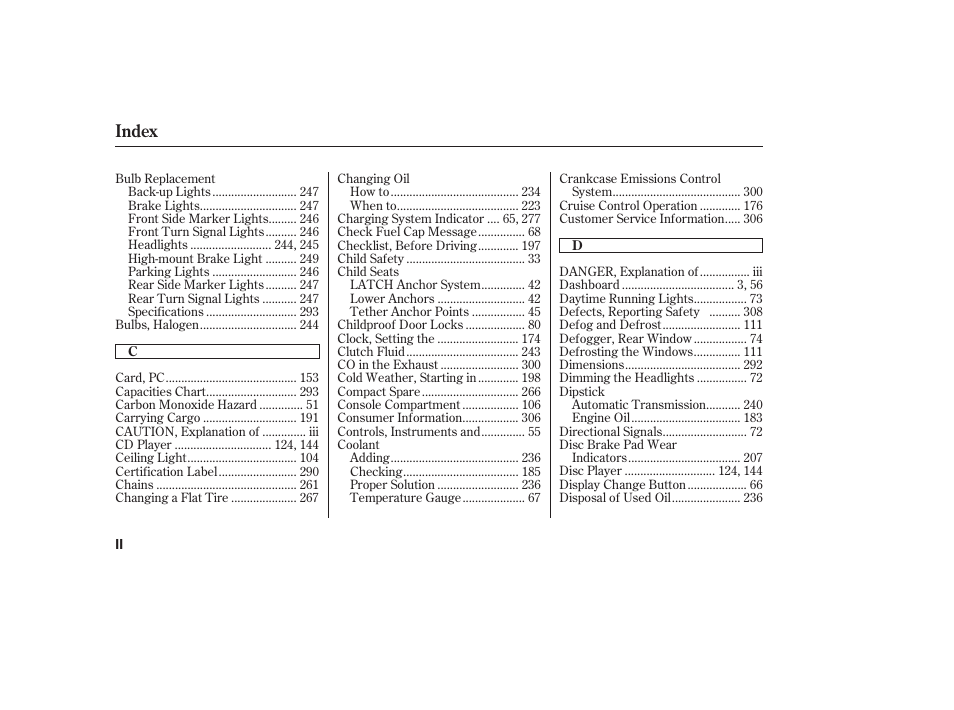 Index | HONDA 2008 honda civic User Manual | Page 318 / 326