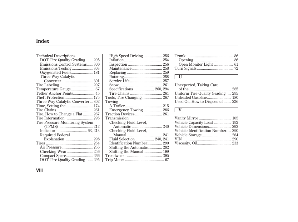 Index | HONDA 2008 honda civic User Manual | Page 324 / 326