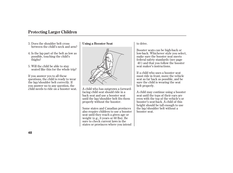 Protecting larger children | HONDA 2008 honda civic User Manual | Page 54 / 326