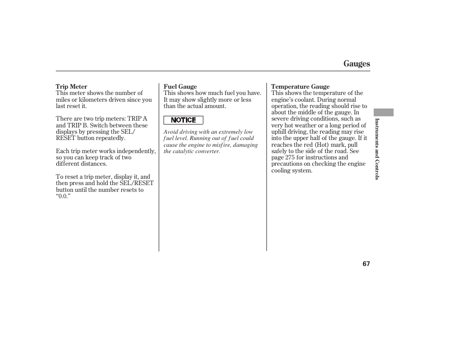 Gauges | HONDA 2008 honda civic User Manual | Page 73 / 326