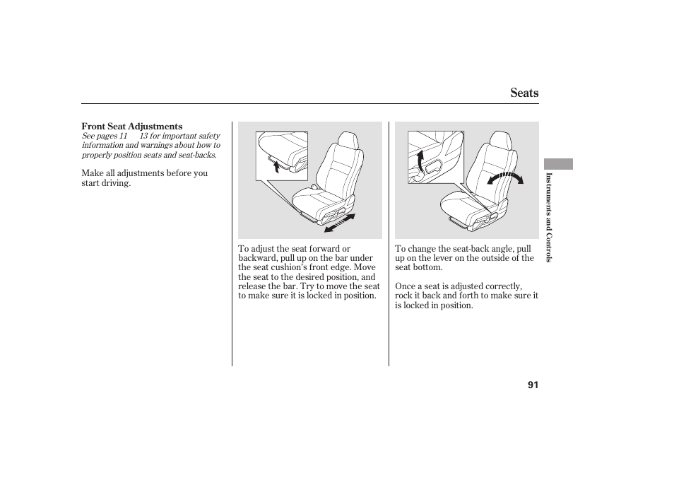 Seats | HONDA 2008 honda civic User Manual | Page 97 / 326