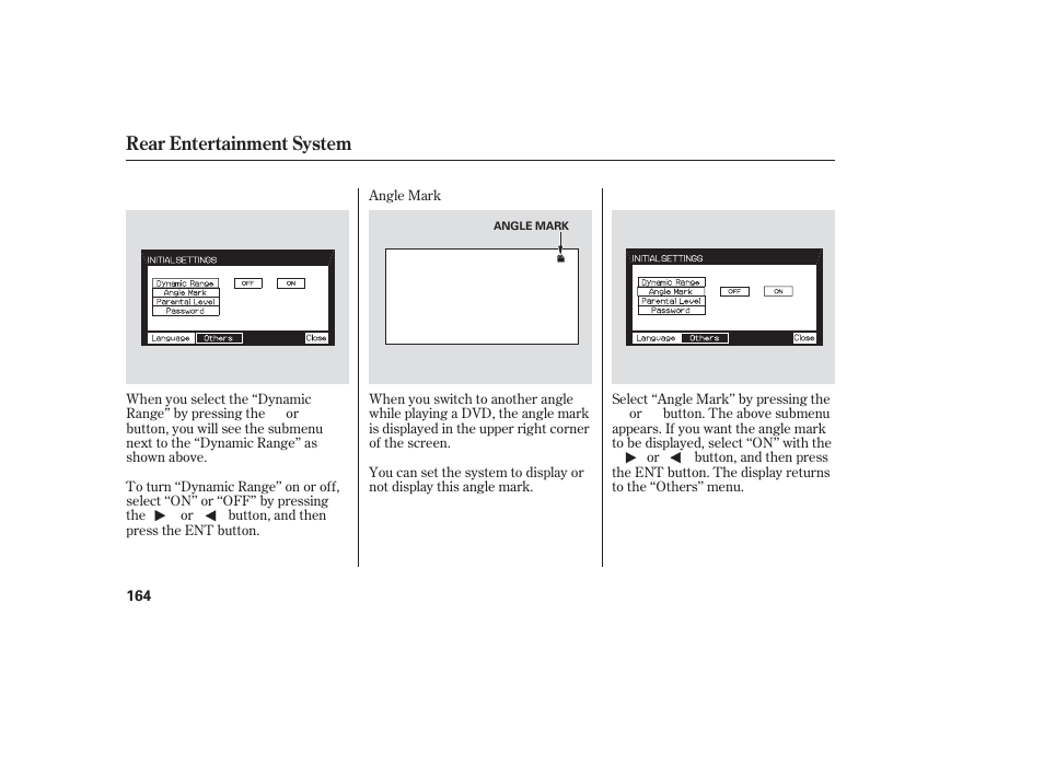 Rear entertainment system | HONDA 2006 honda pilot User Manual | Page 166 / 316