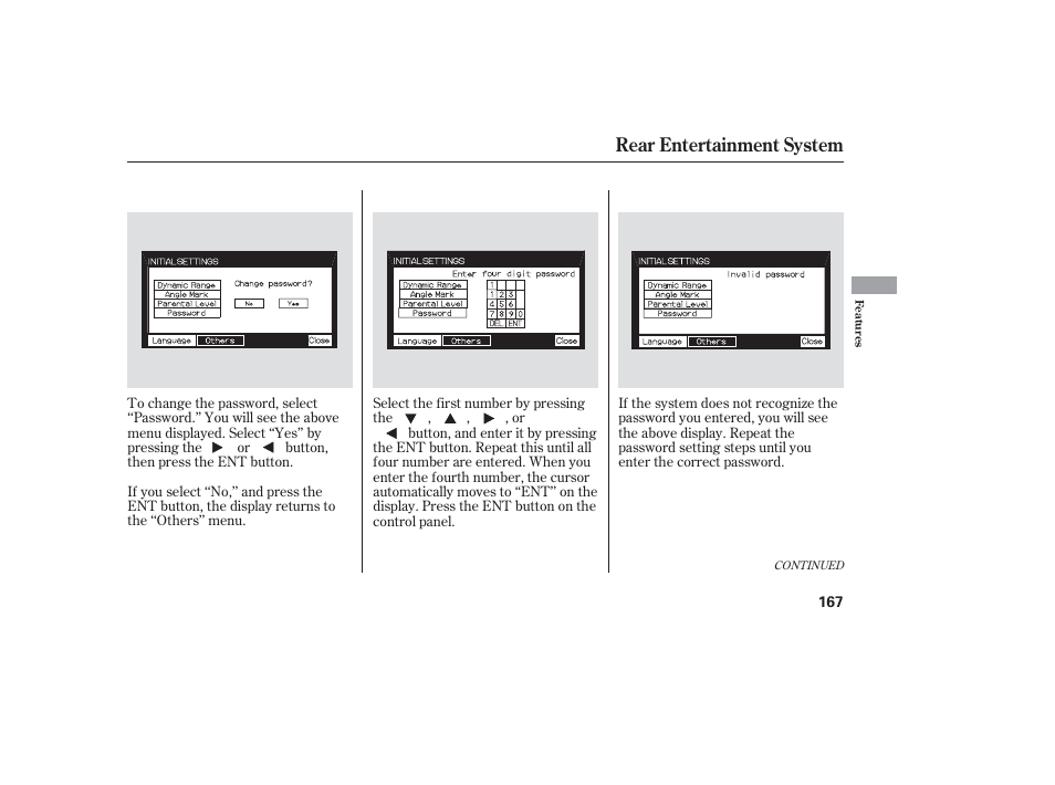 Rear entertainment system | HONDA 2006 honda pilot User Manual | Page 169 / 316