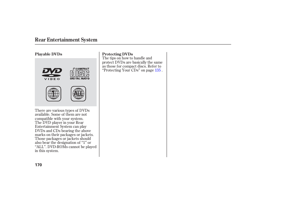 Rear entertainment system | HONDA 2006 honda pilot User Manual | Page 172 / 316