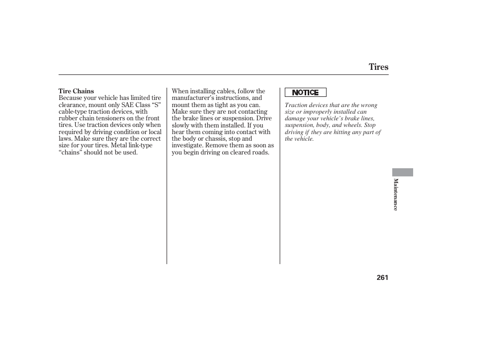 Tires | HONDA 2006 honda pilot User Manual | Page 263 / 316