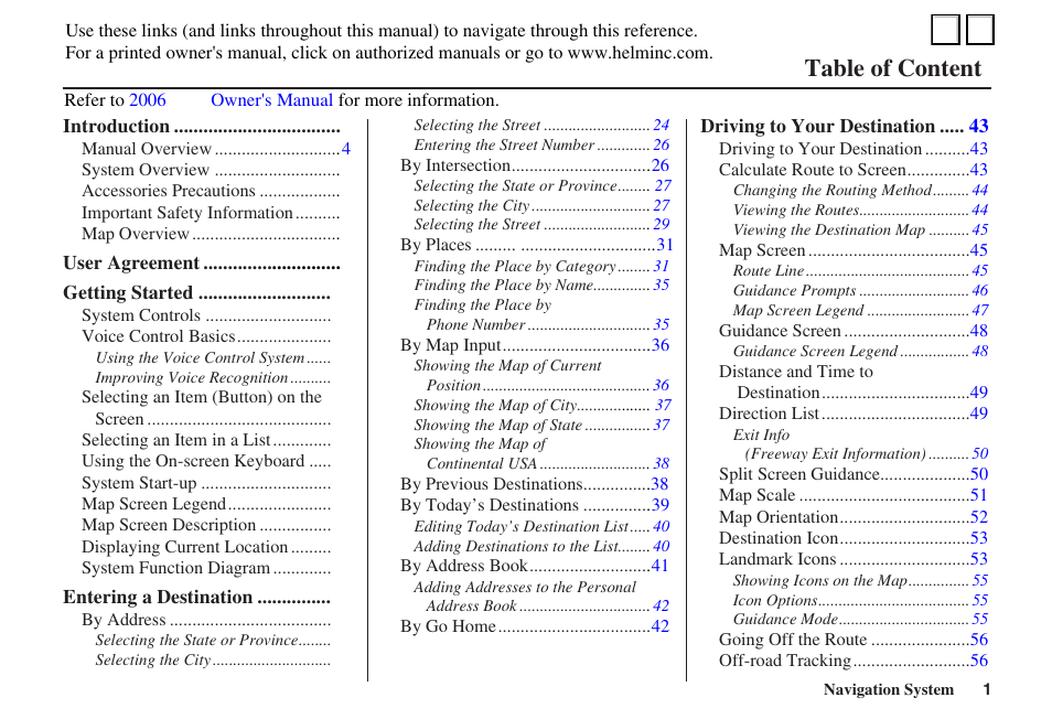 HONDA 2006 honda pilot User Manual | 3 pages