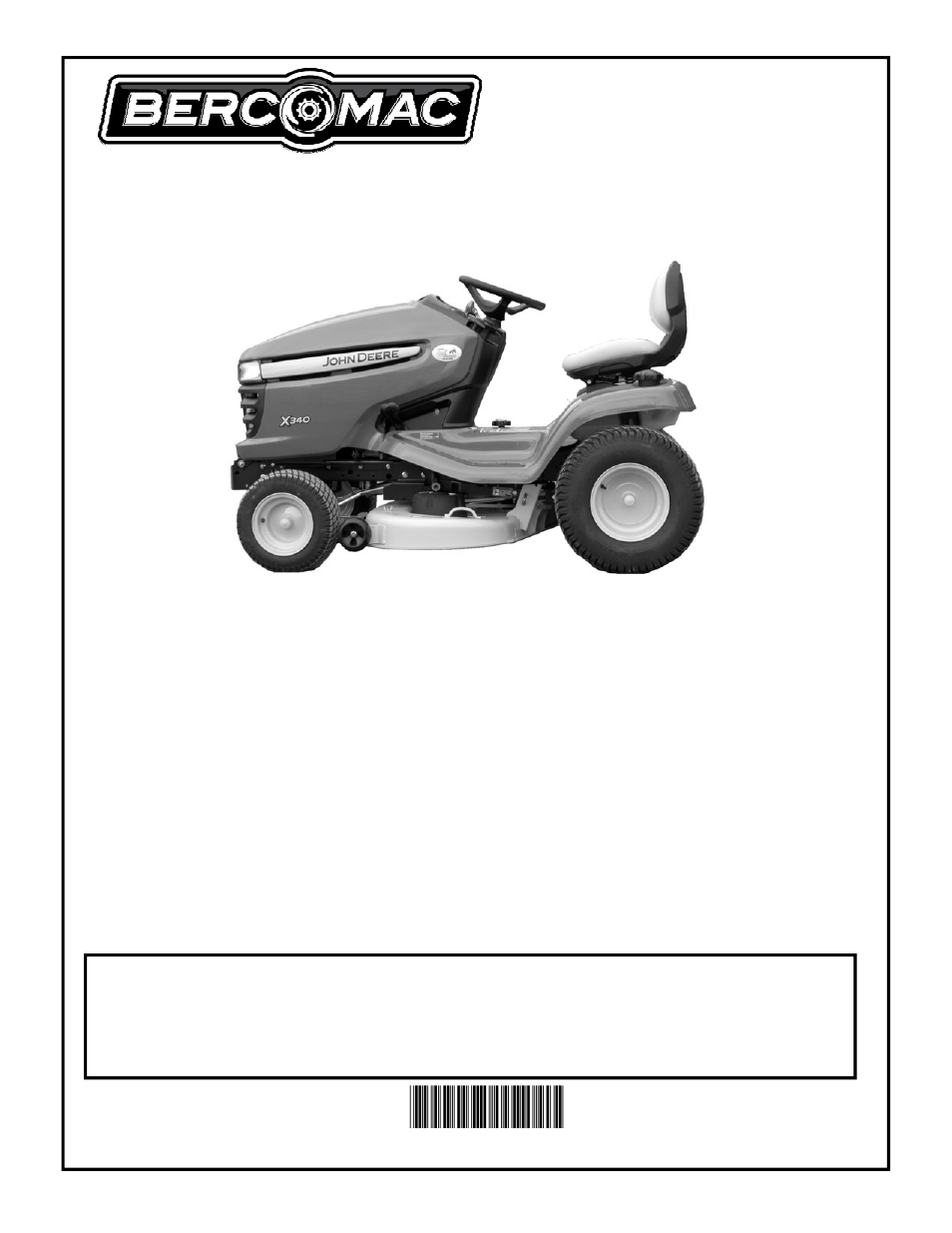Bercomac Subframe & Drive Mechanism for JOHN DEERE Series X300 User Manual | 28 pages