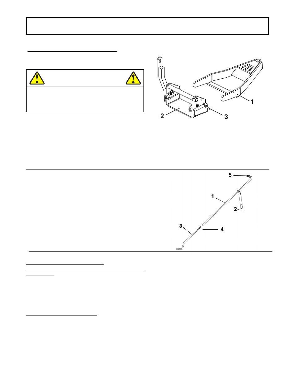 Warning, Assembly | Bercomac Subframe & Drive Mechanism for JOHN DEERE Series X300 User Manual | Page 17 / 28