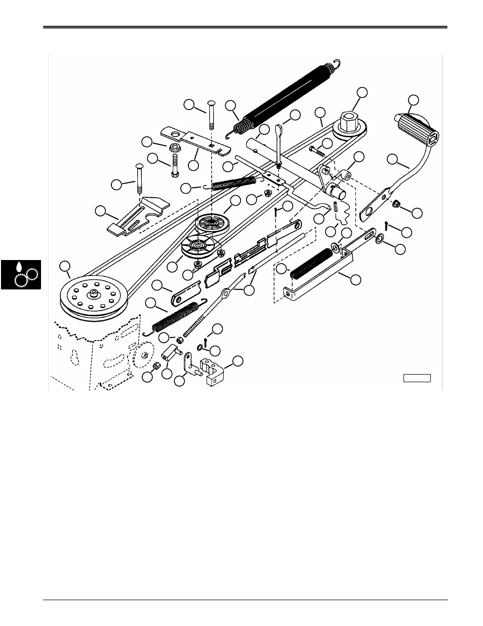 Traction drive system component location, Component location | John Deere stx38 User Manual | Page 240 / 314