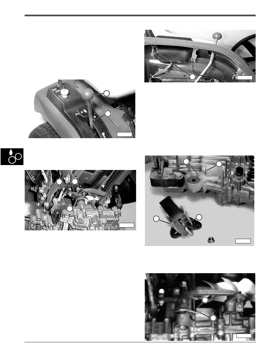 Shift linkage adjustment, Bellcrank spring tension adjustment | John Deere stx38 User Manual | Page 256 / 314