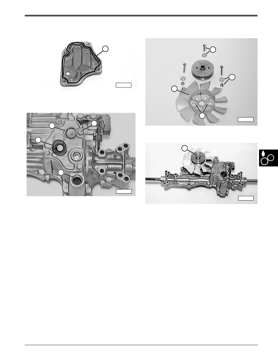 Reservoir cover and breather valve—assembly, Fan and drive sheave— installation | John Deere stx38 User Manual | Page 279 / 314
