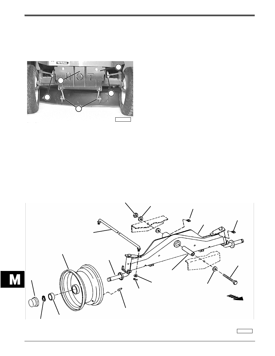Front axle, Front axle removal & installation, Repair | John Deere stx38 User Manual | Page 292 / 314