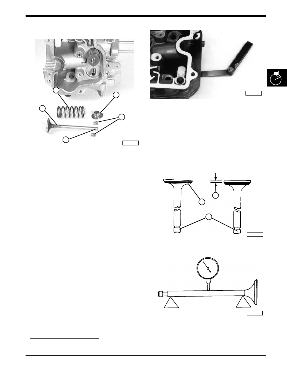 Remove and install valves and springs, Inspect cylinder head, Inspect valves | John Deere stx38 User Manual | Page 65 / 314