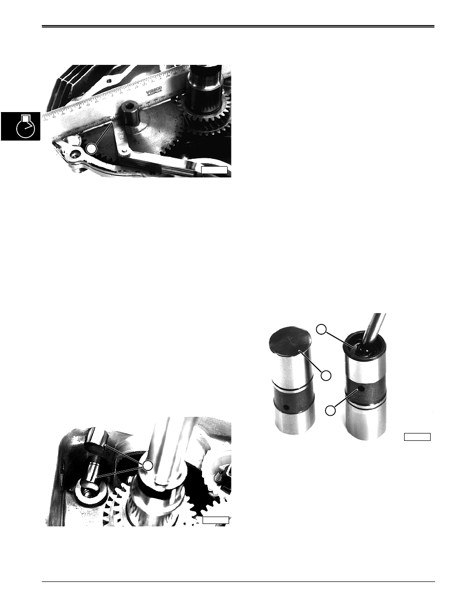 Measure camshaft end play, Hydraulic valve lifters— remove and install, Hydraulic valve lifters— inspection | John Deere stx38 User Manual | Page 70 / 314