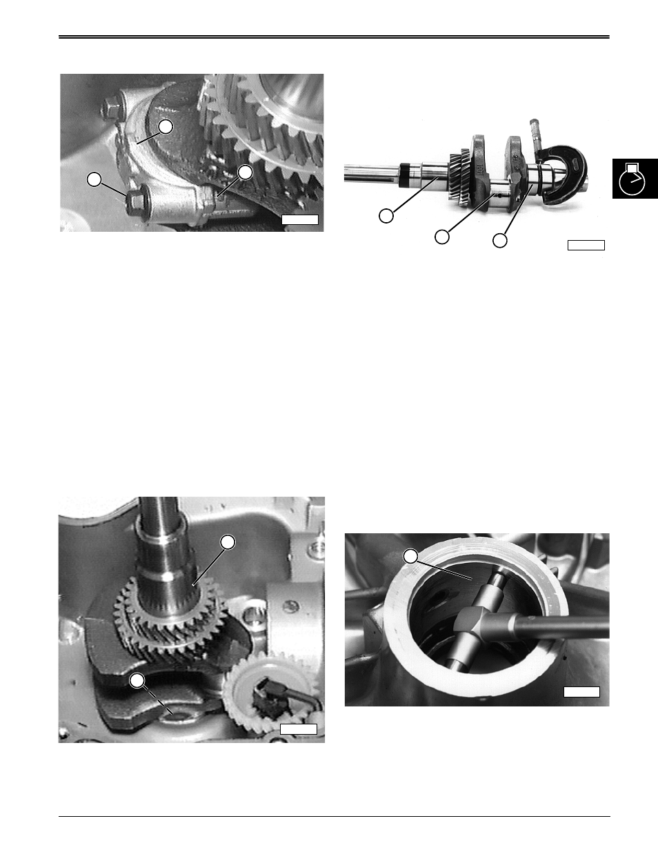 Install connecting rod, Crankshaft removal & installation, Crankshaft & main bearing inspection | John Deere stx38 User Manual | Page 79 / 314