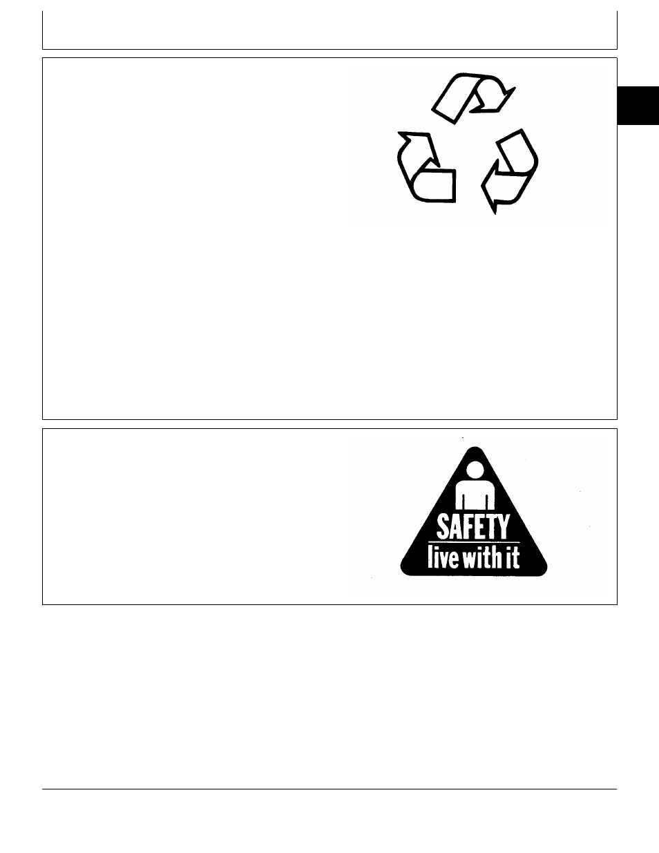 Dispose of waste properly, Live with safety | John Deere 318 User Manual | Page 21 / 440