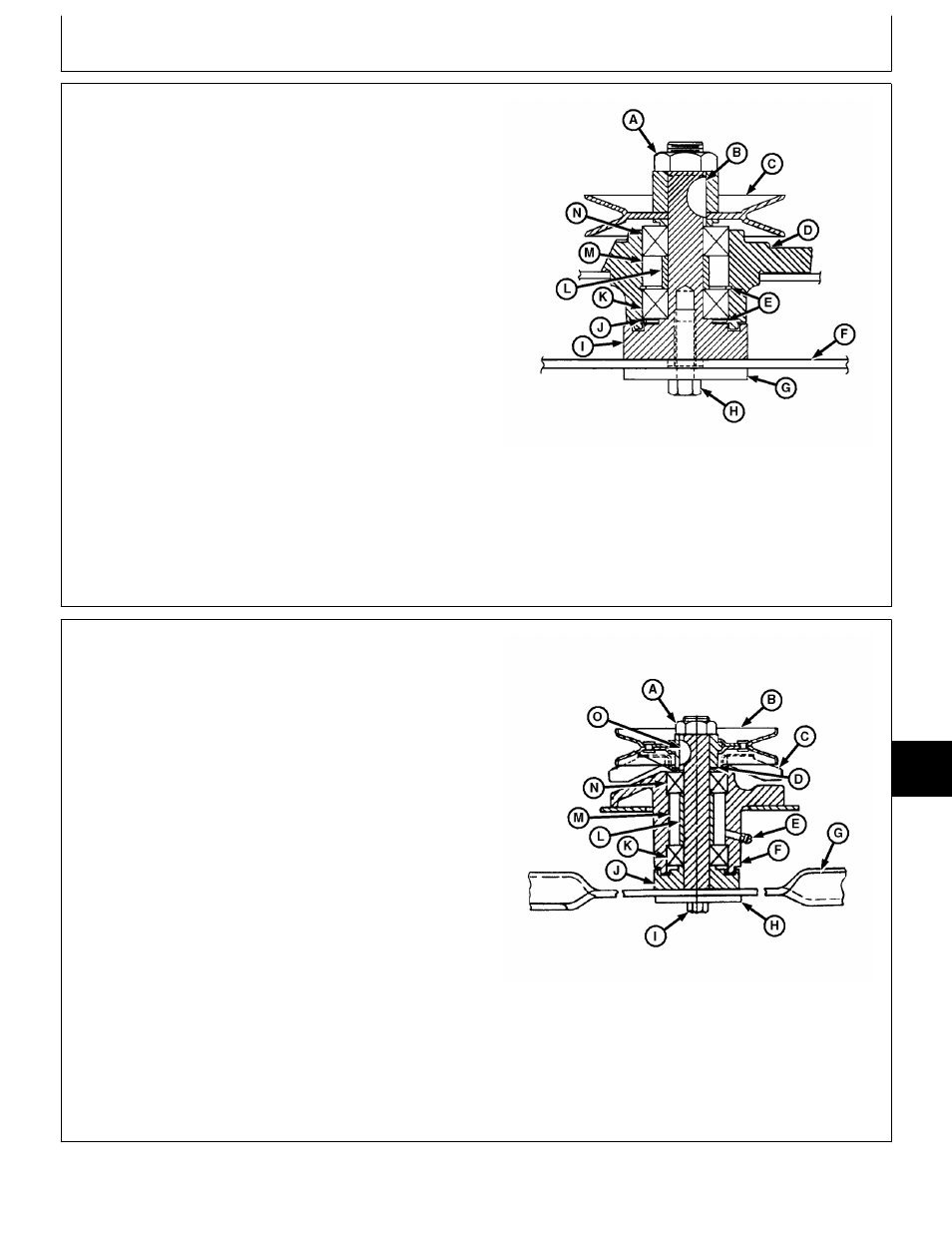 Mower spindle and jack sheave repair, Service mower blade spindles—38-inch mower (later), Group 10 | John Deere 318 User Manual | Page 225 / 440