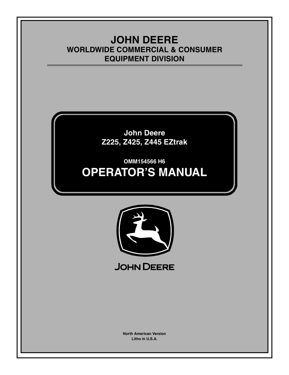 John Deere z425 User Manual | 48 pages