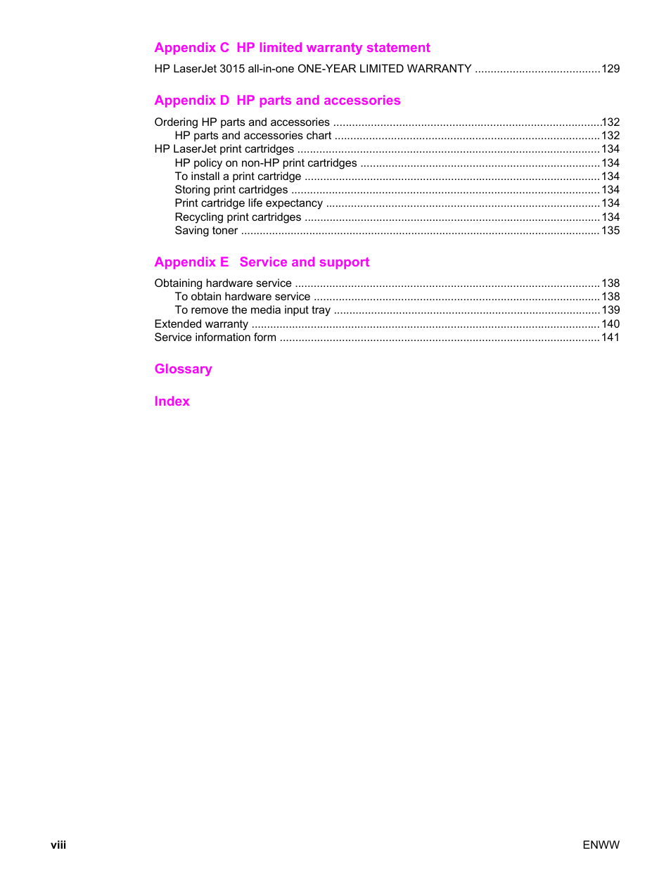 HP LaserJet 3015 User Manual | Page 10 / 164