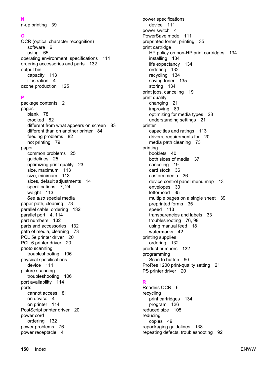 HP LaserJet 3015 User Manual | Page 160 / 164