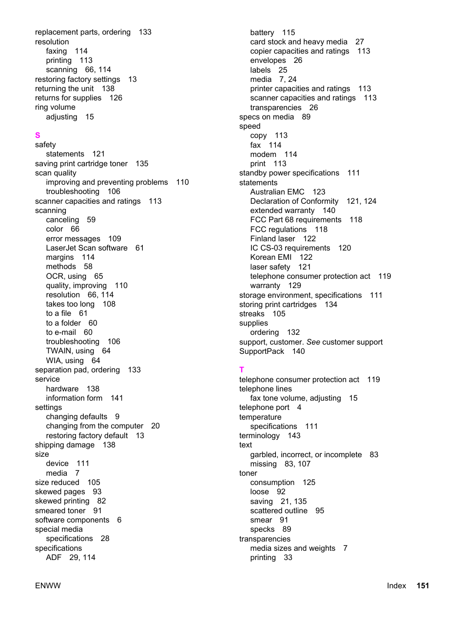 HP LaserJet 3015 User Manual | Page 161 / 164