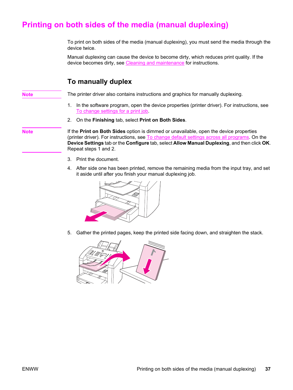 To manually duplex | HP LaserJet 3015 User Manual | Page 47 / 164