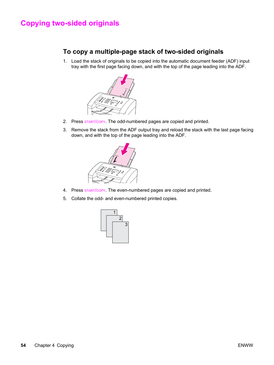 Copying two-sided originals | HP LaserJet 3015 User Manual | Page 64 / 164