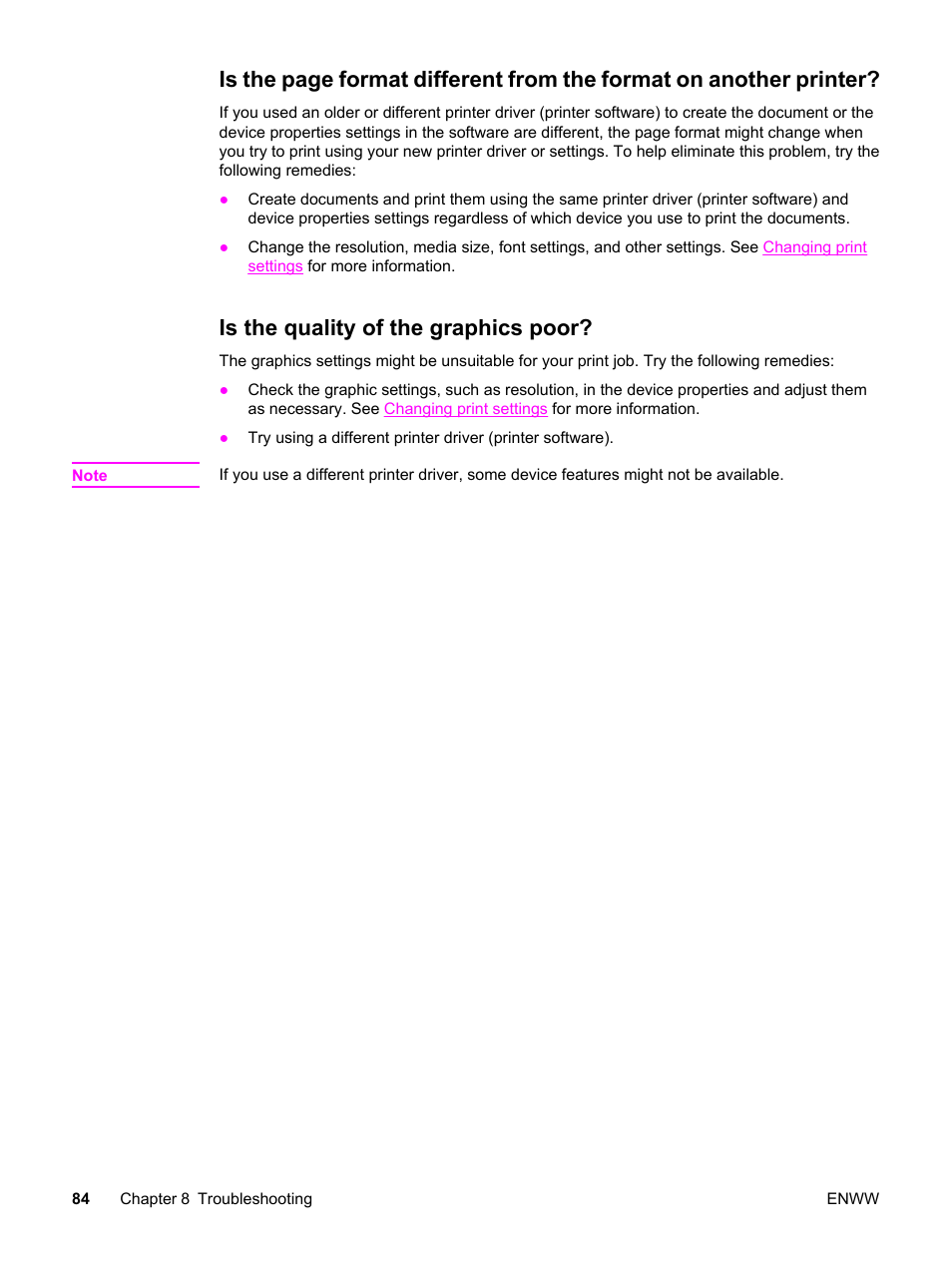 Is the quality of the graphics poor | HP LaserJet 3015 User Manual | Page 94 / 164