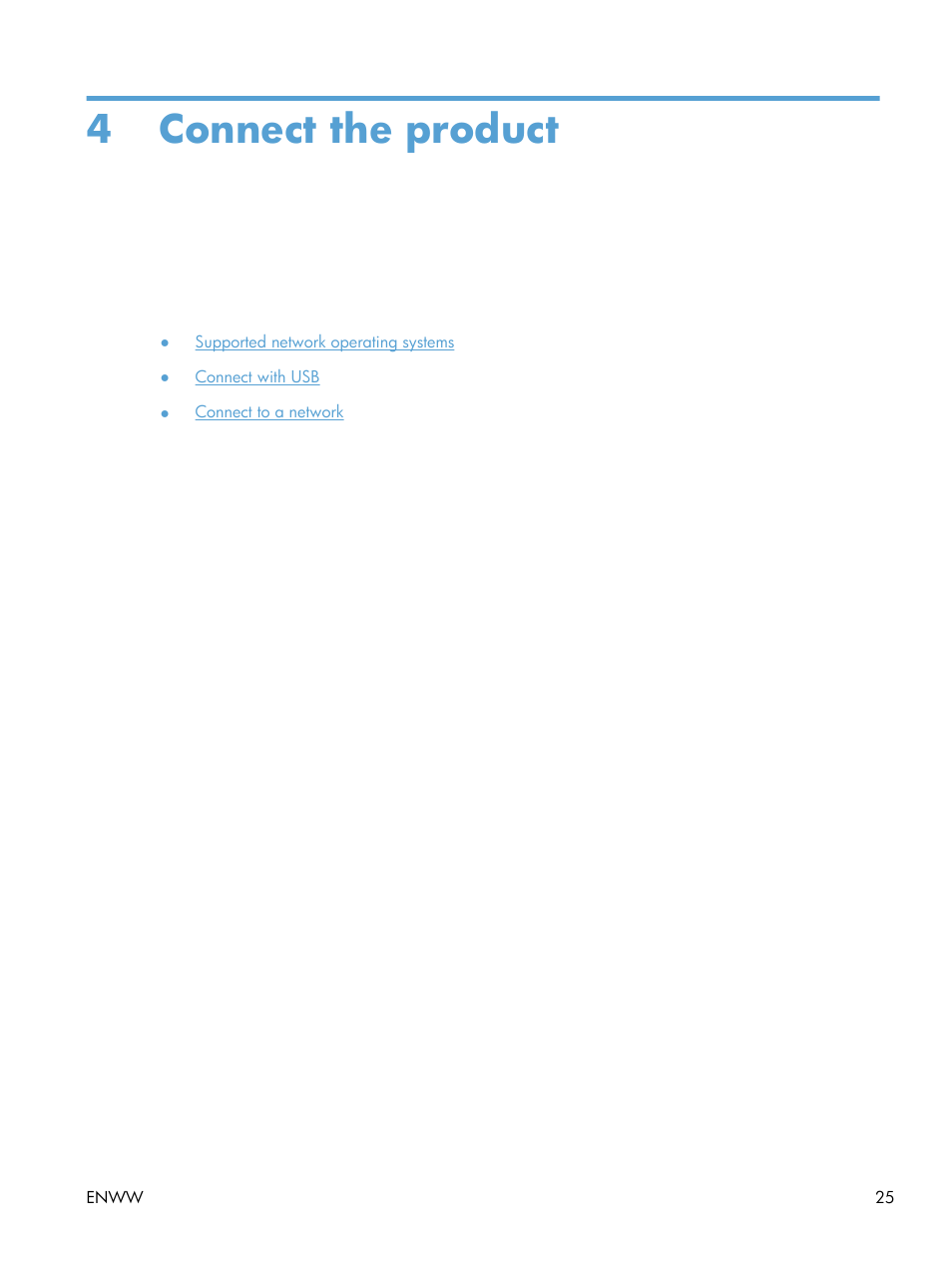 Connect the product, 4 connect the product | HP Laserjet p1606dn User Manual | Page 37 / 152