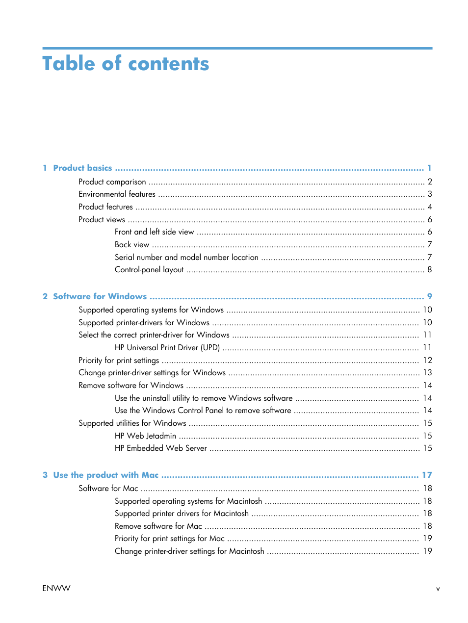 HP Laserjet p1606dn User Manual | Page 7 / 152